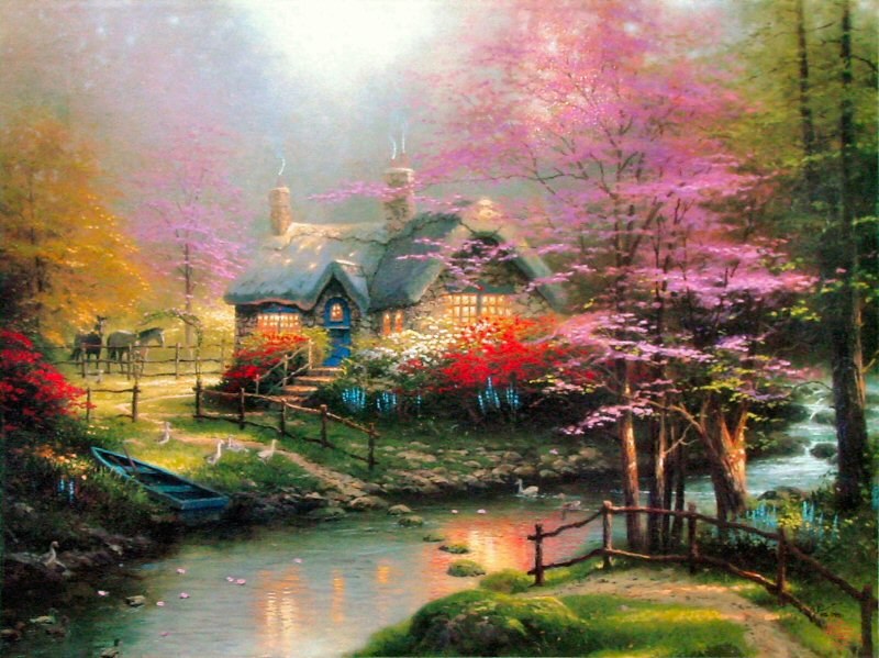 Thomas Kinkade Stepping Stone Cottage